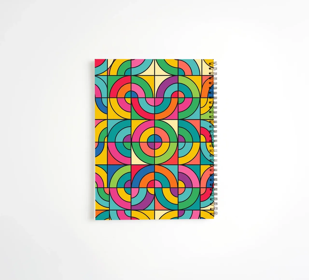 abstract line and circle vector spiral notebook by oneway