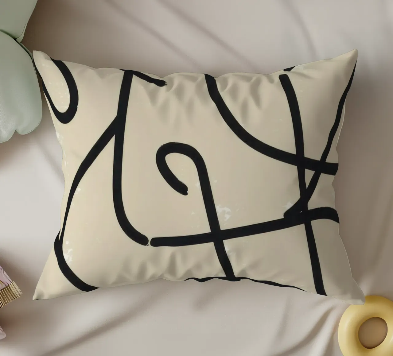 Abstract Scribble Pattern decorative cushion by Marigold Tiga