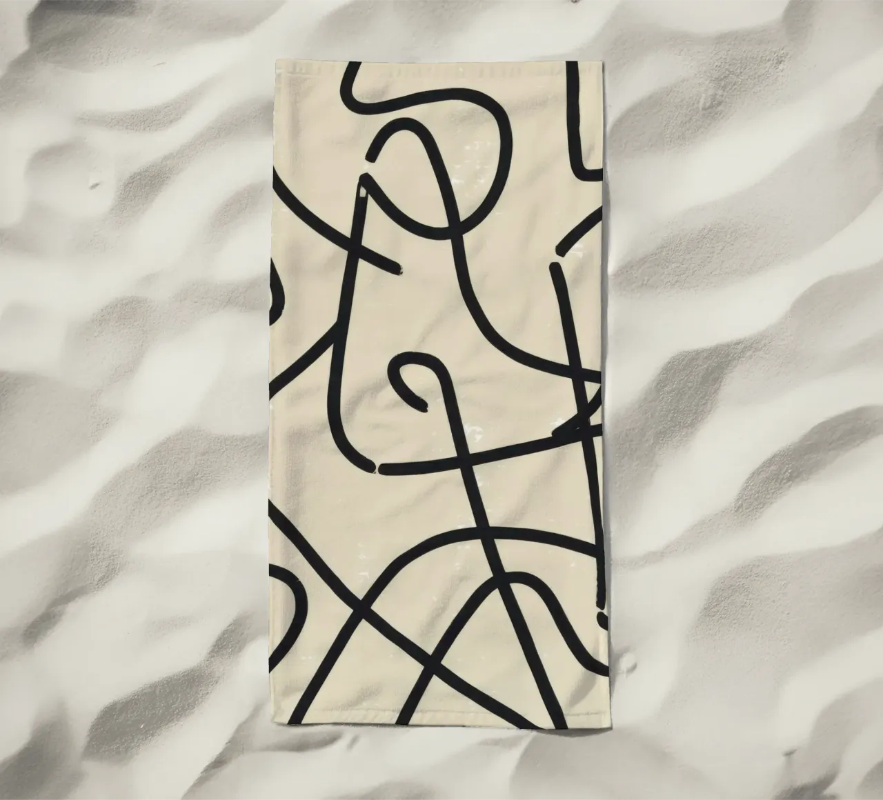 Abstract Scribble Pattern beach towel by Marigold Tiga