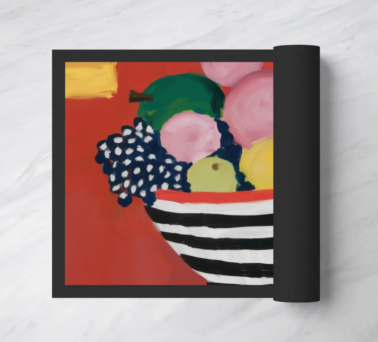 Vibrant Striped Harvest doormat by Mossy Pigment