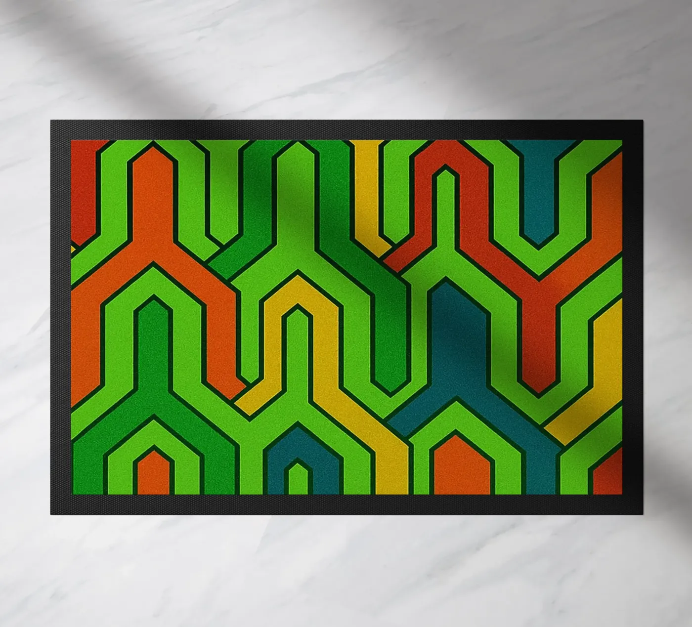 abstracte lijn kunst vector deurmat van oneway