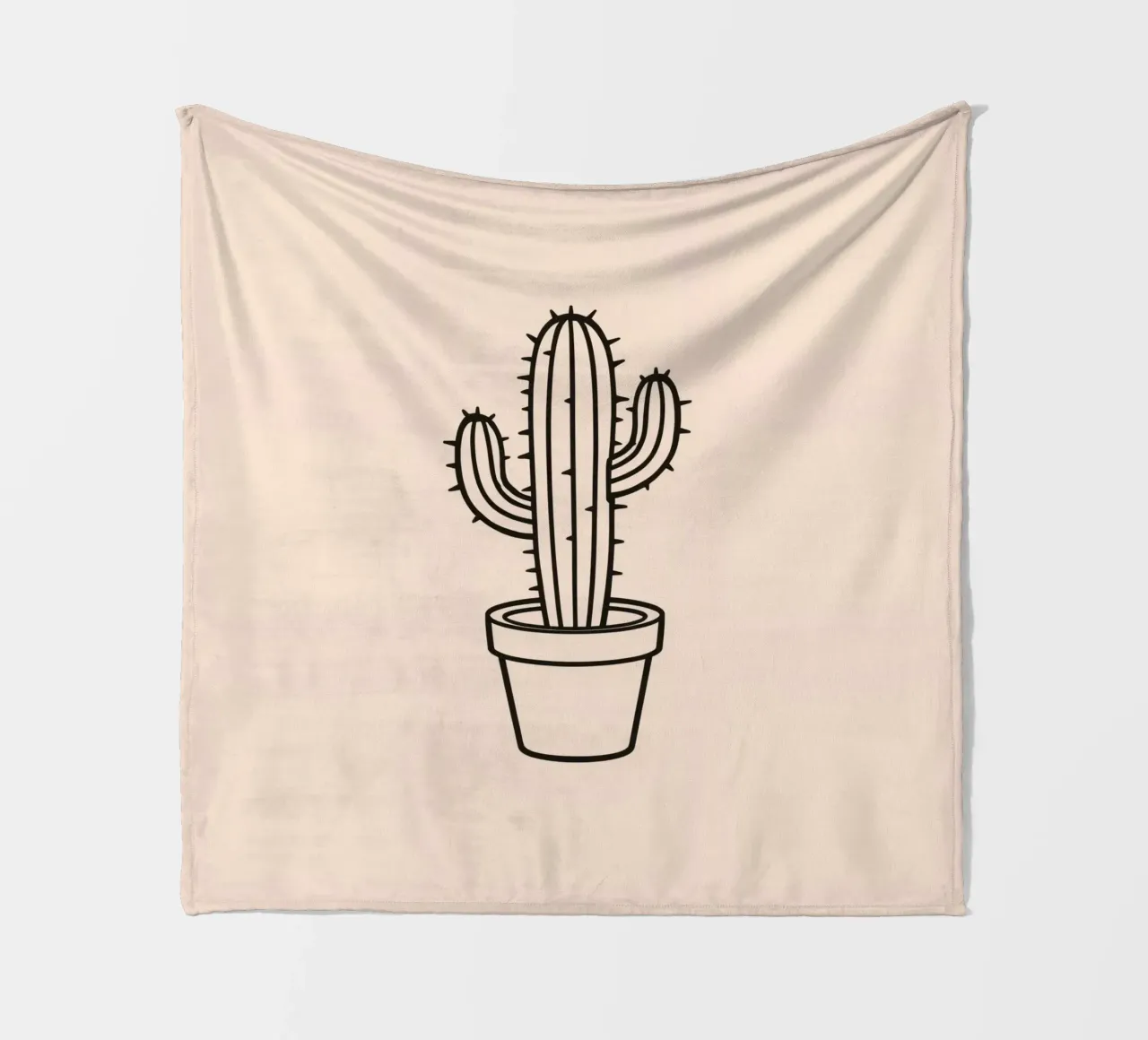 Cactus in un semplice vaso esposto su uno sfondo semplice coperta in pile da DesignDoodle