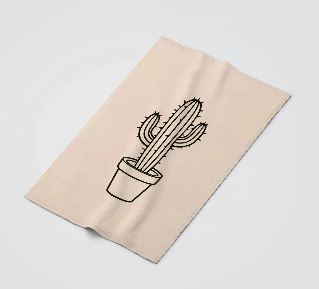 Cactus in un semplice vaso esposto su uno sfondo semplice coperta in pile da DesignDoodle