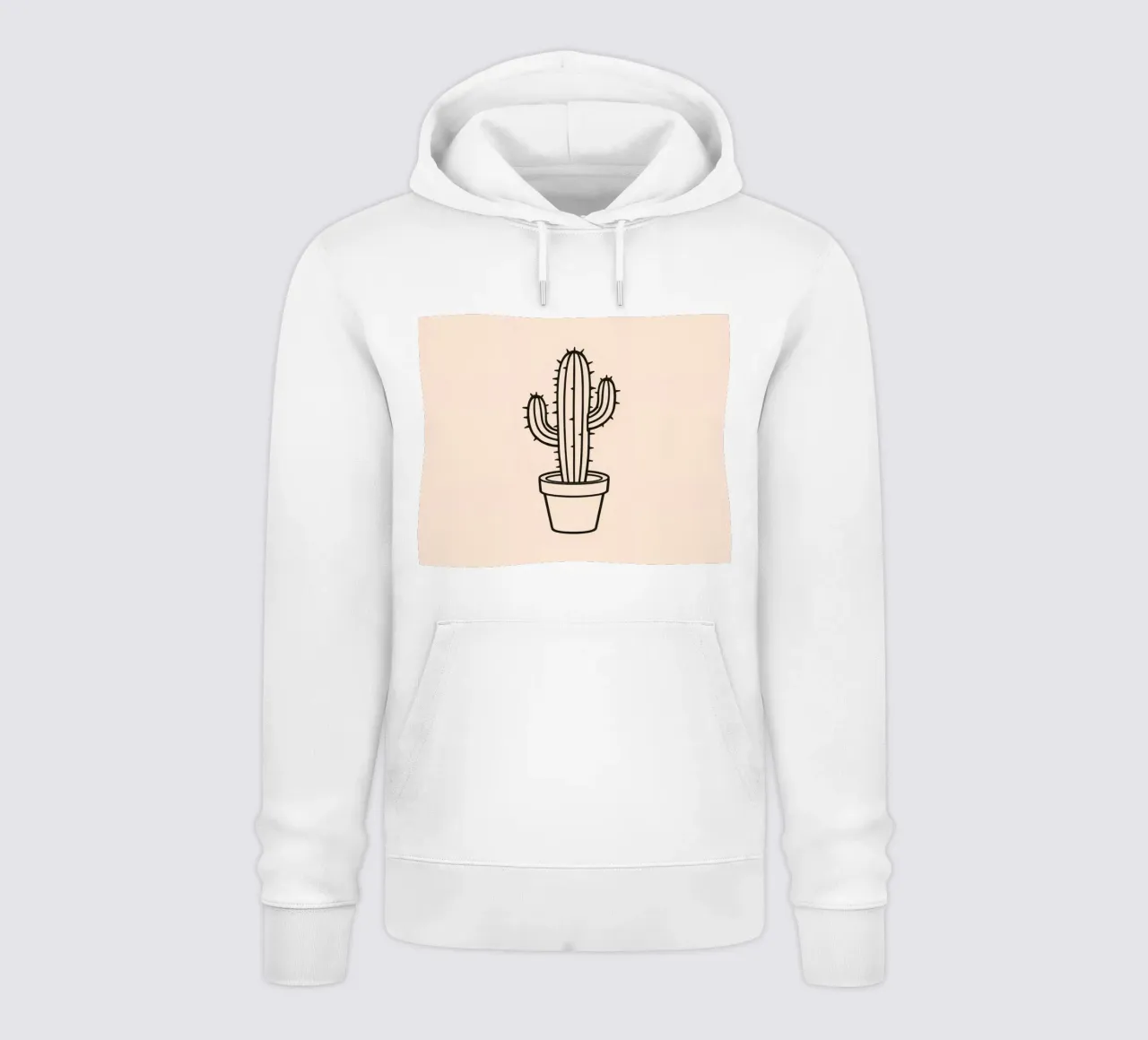Cactus in un semplice vaso esposto su uno sfondo semplice felpa con cappuccio da DesignDoodle