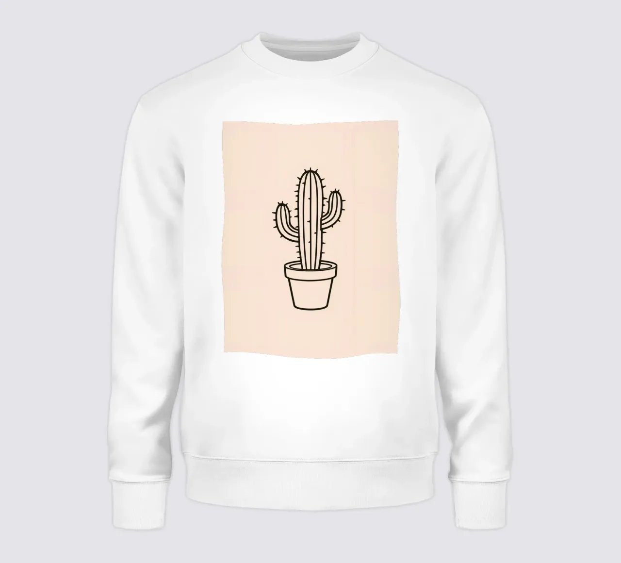 Cactus in un semplice vaso esposto su uno sfondo semplice felpa da DesignDoodle