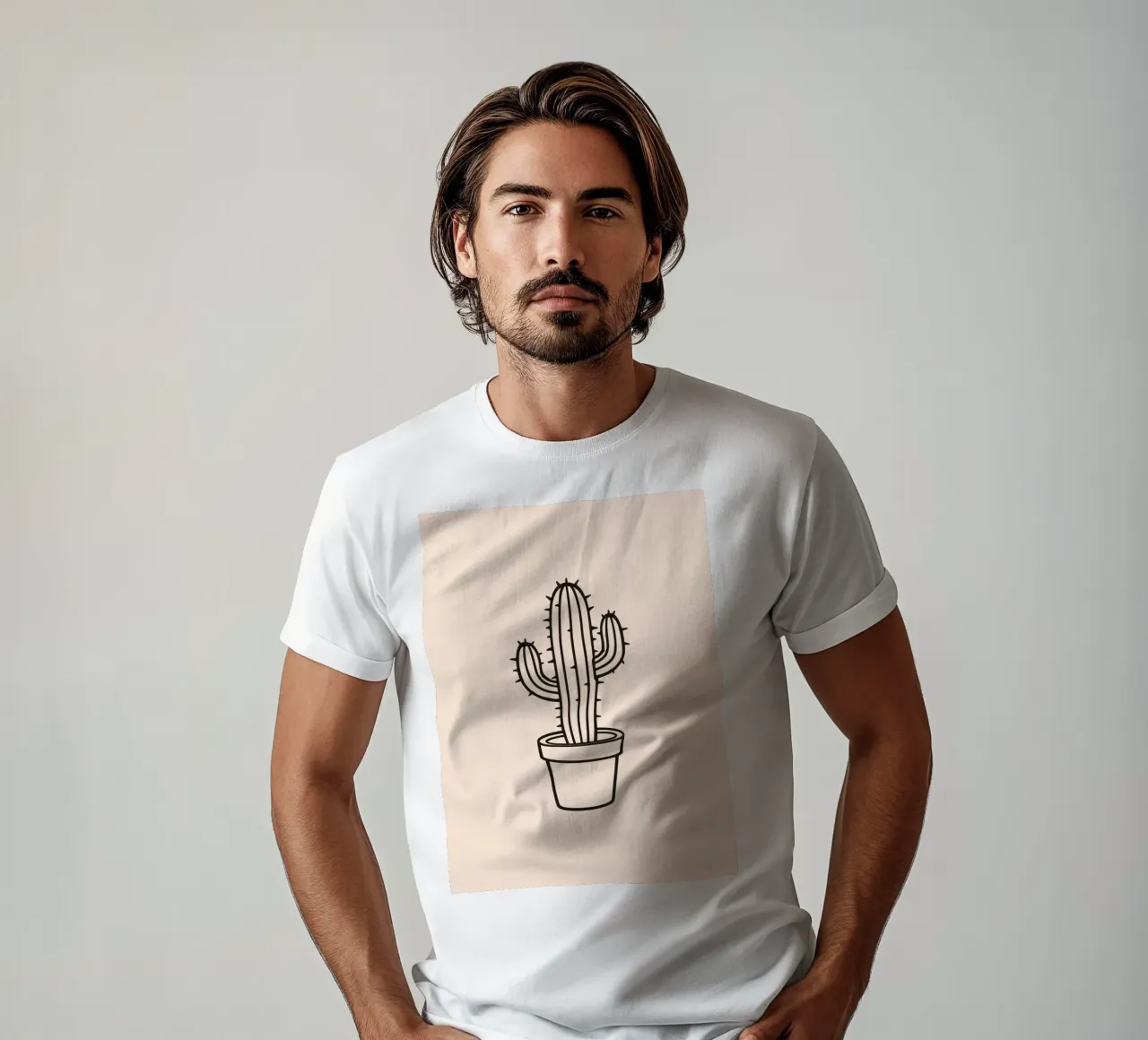 Cactus in un semplice vaso esposto su uno sfondo semplice t-shirt da DesignDoodle