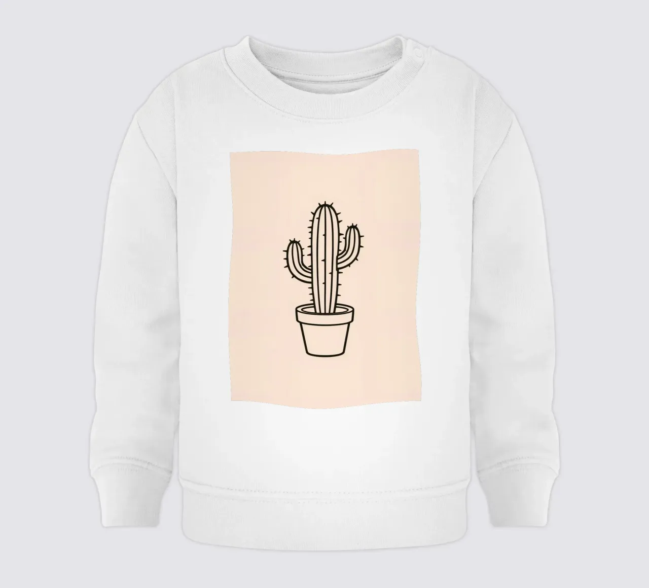 Cactus in un semplice vaso esposto su uno sfondo semplice felpa neonato da DesignDoodle