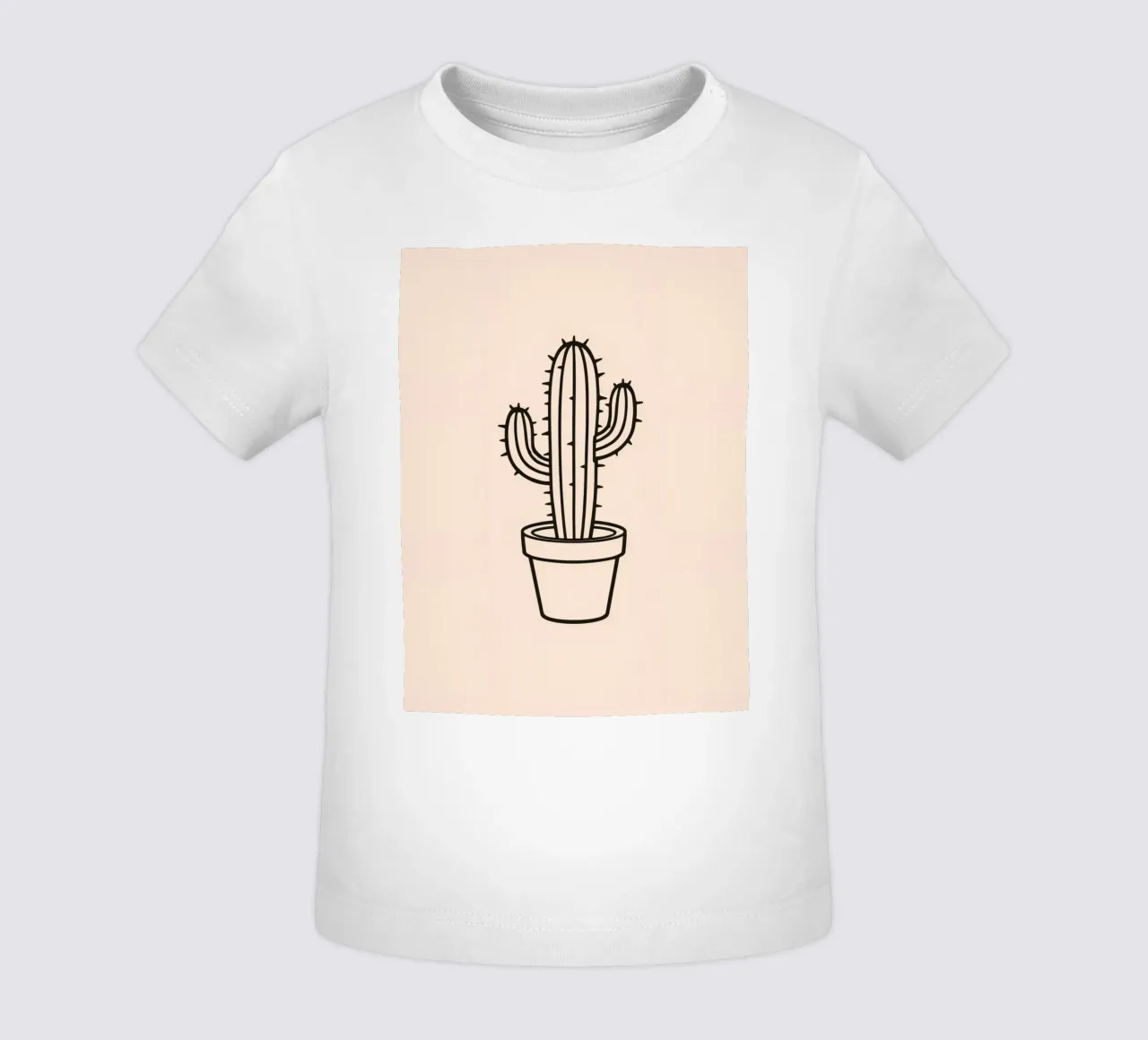 Cactus in un semplice vaso esposto su uno sfondo semplice maglietta neonato da DesignDoodle