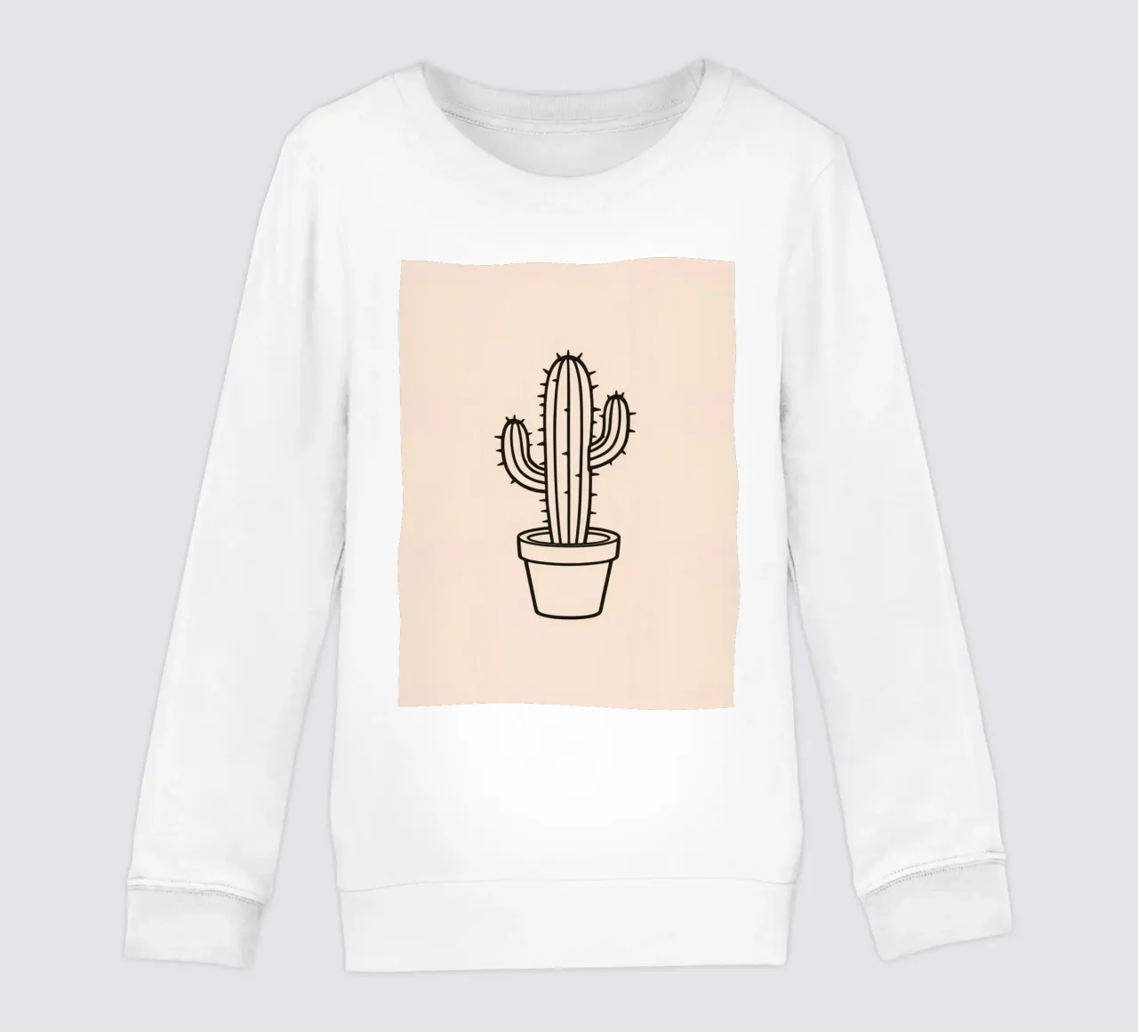 Cactus in un semplice vaso esposto su uno sfondo semplice felpa bambino da DesignDoodle