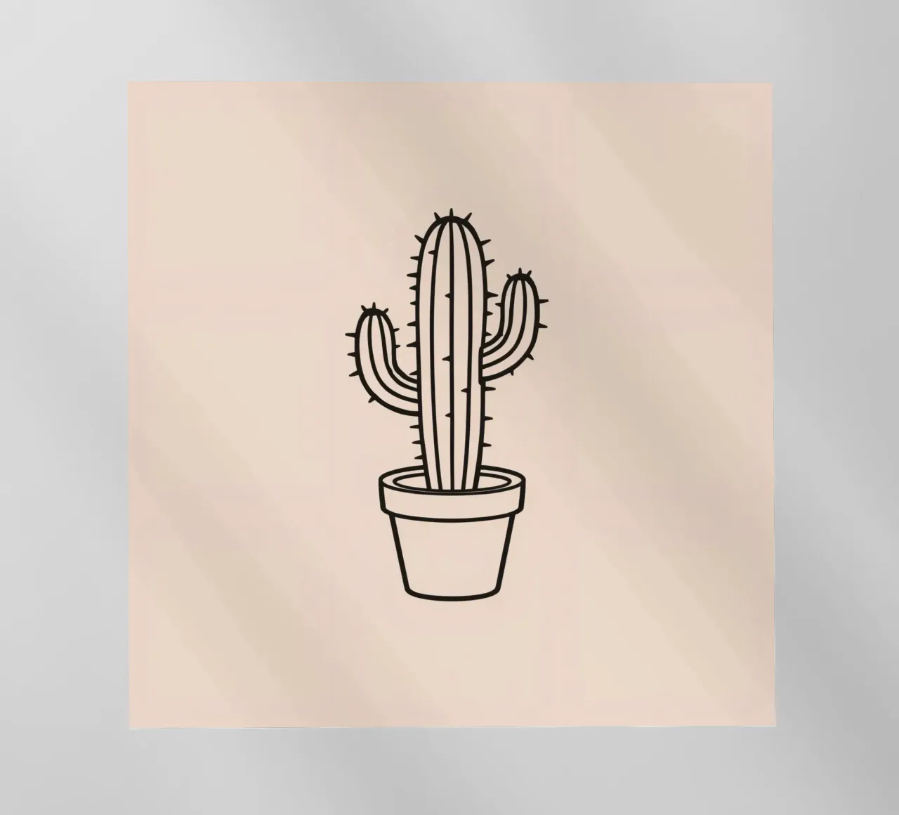 Cactus in un semplice vaso esposto su uno sfondo semplice pellicola backlit da DesignDoodle