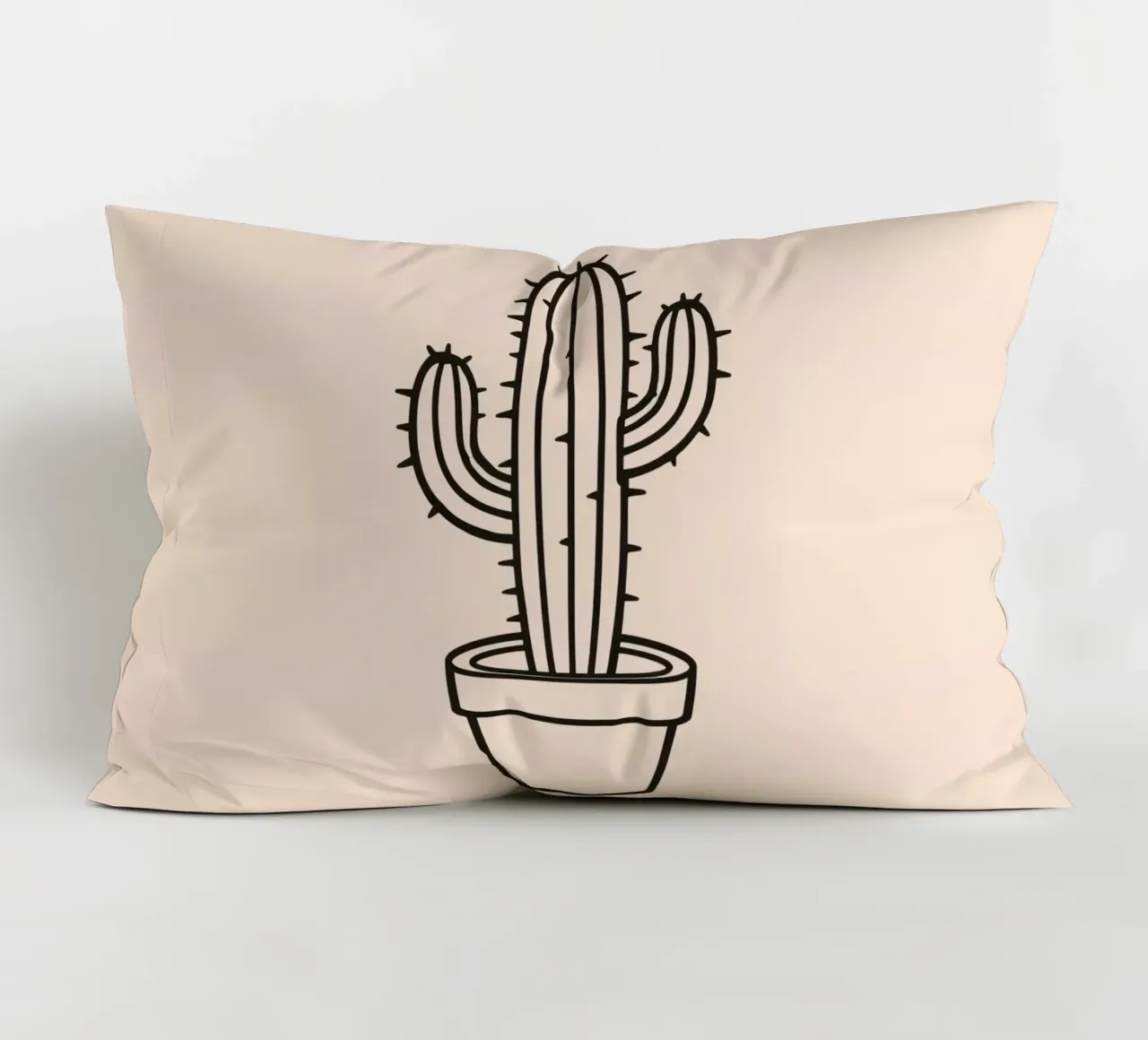 Cactus in un semplice vaso esposto su uno sfondo semplice cuscino da DesignDoodle