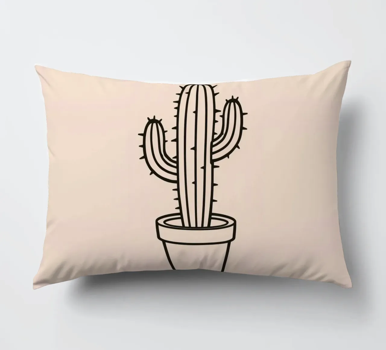 Cactus in un semplice vaso esposto su uno sfondo semplice cuscino da DesignDoodle