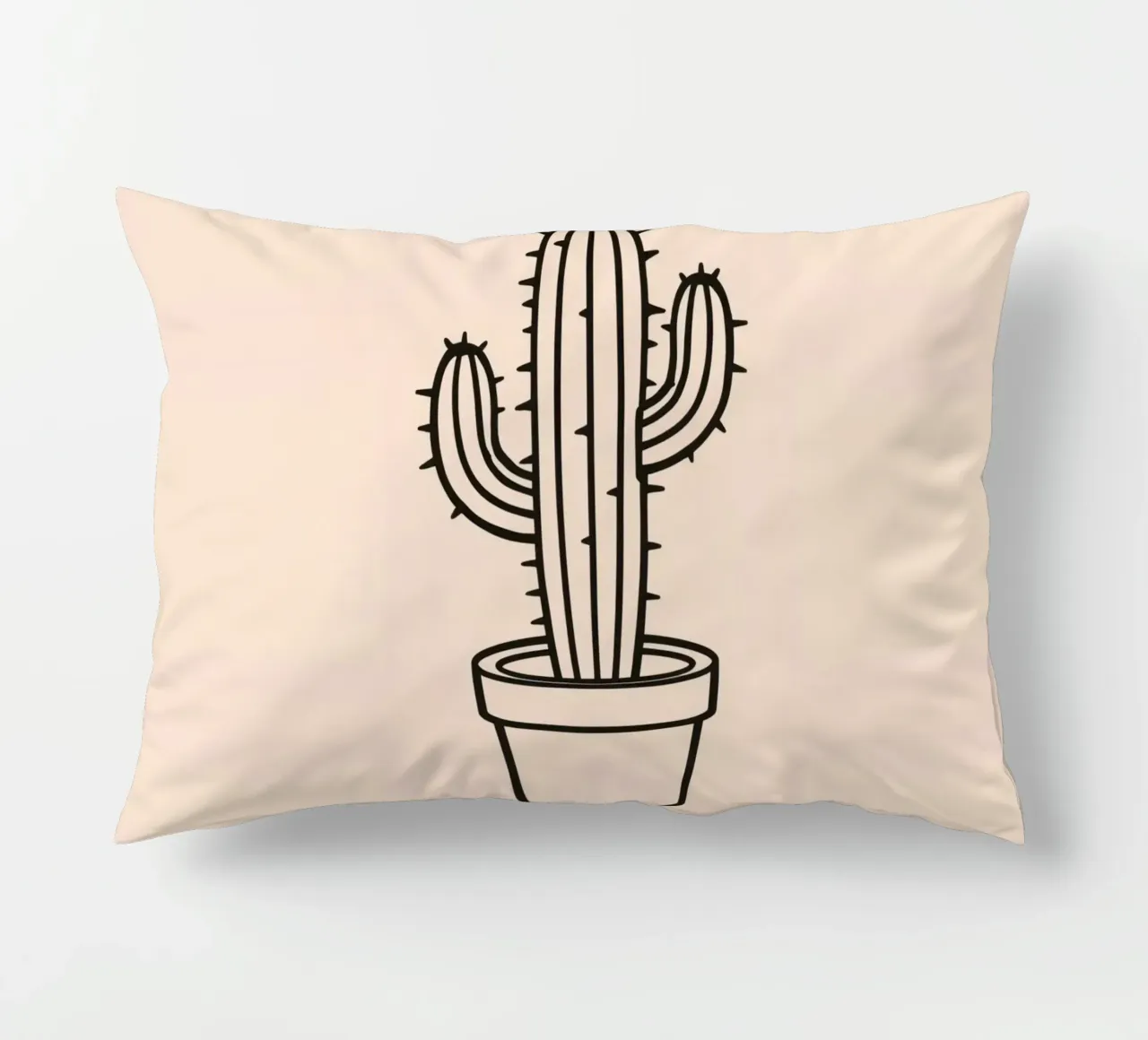 Cactus in un semplice vaso esposto su uno sfondo semplice cuscino da DesignDoodle