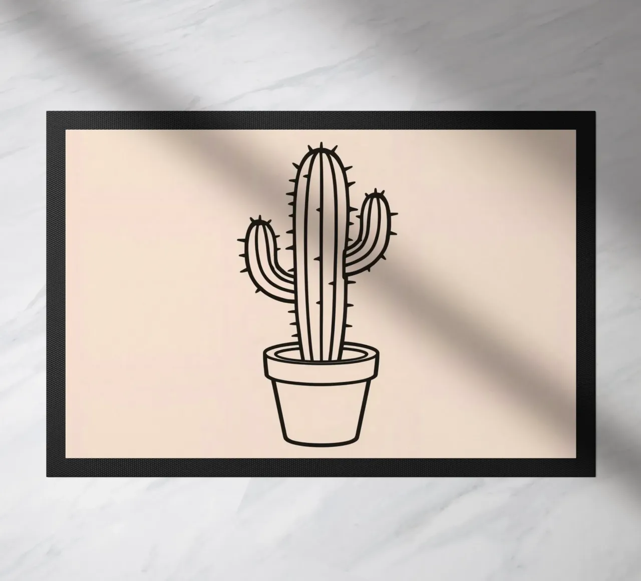 Cactus in un semplice vaso esposto su uno sfondo semplice zerbino da DesignDoodle
