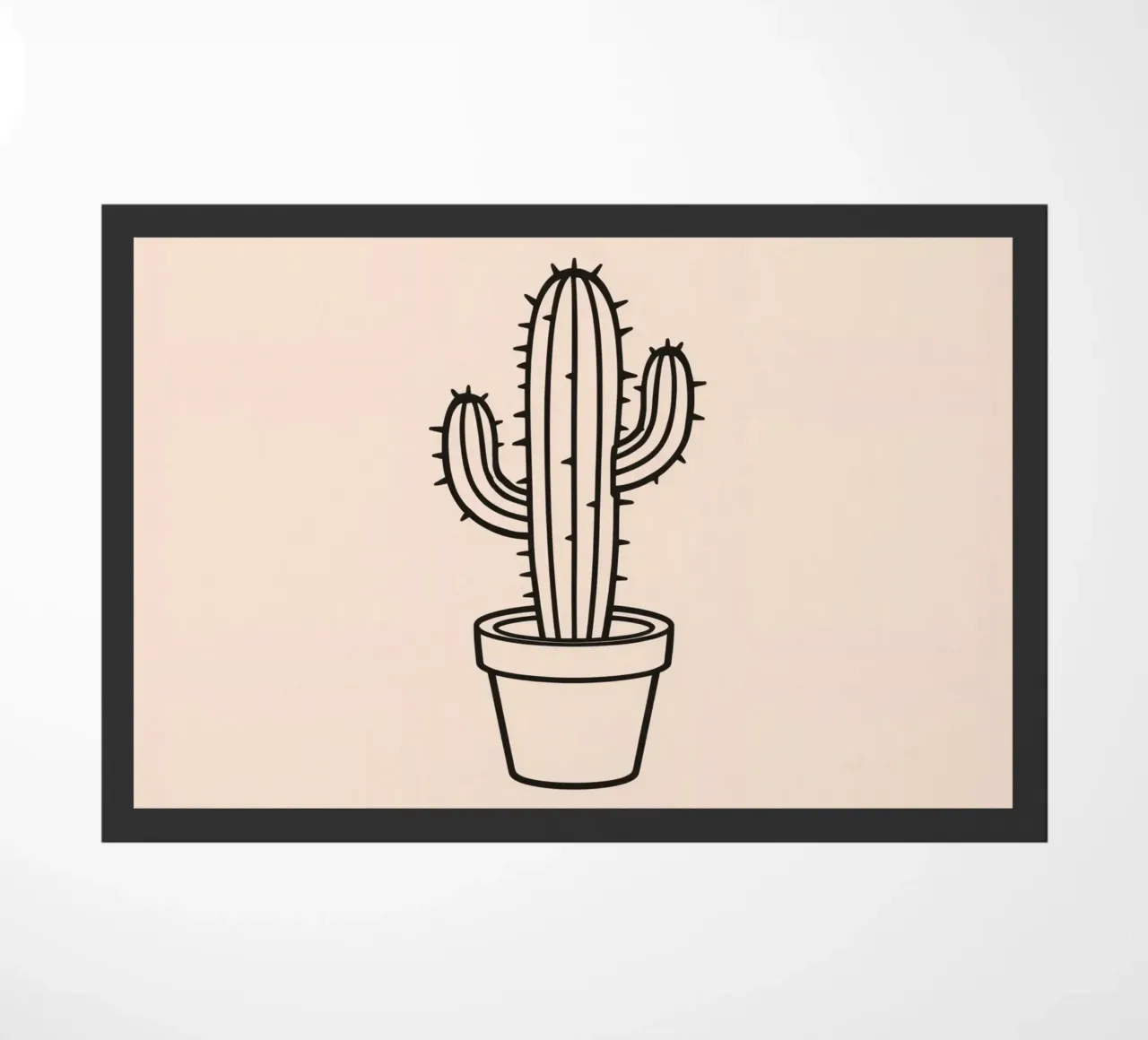 Cactus in un semplice vaso esposto su uno sfondo semplice zerbino da DesignDoodle