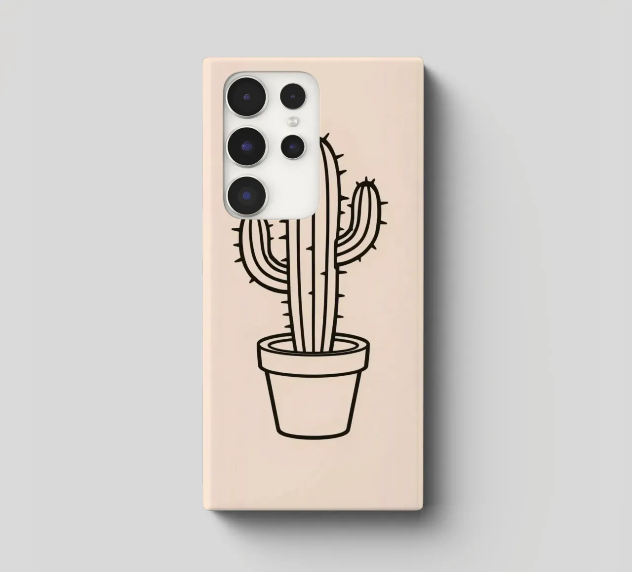 Cactus in a simple pot displayed against a plain background samsung phone case by DesignDoodle