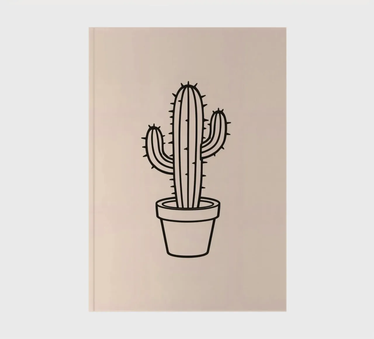 Cactus in a simple pot displayed against a plain background notebook by DesignDoodle