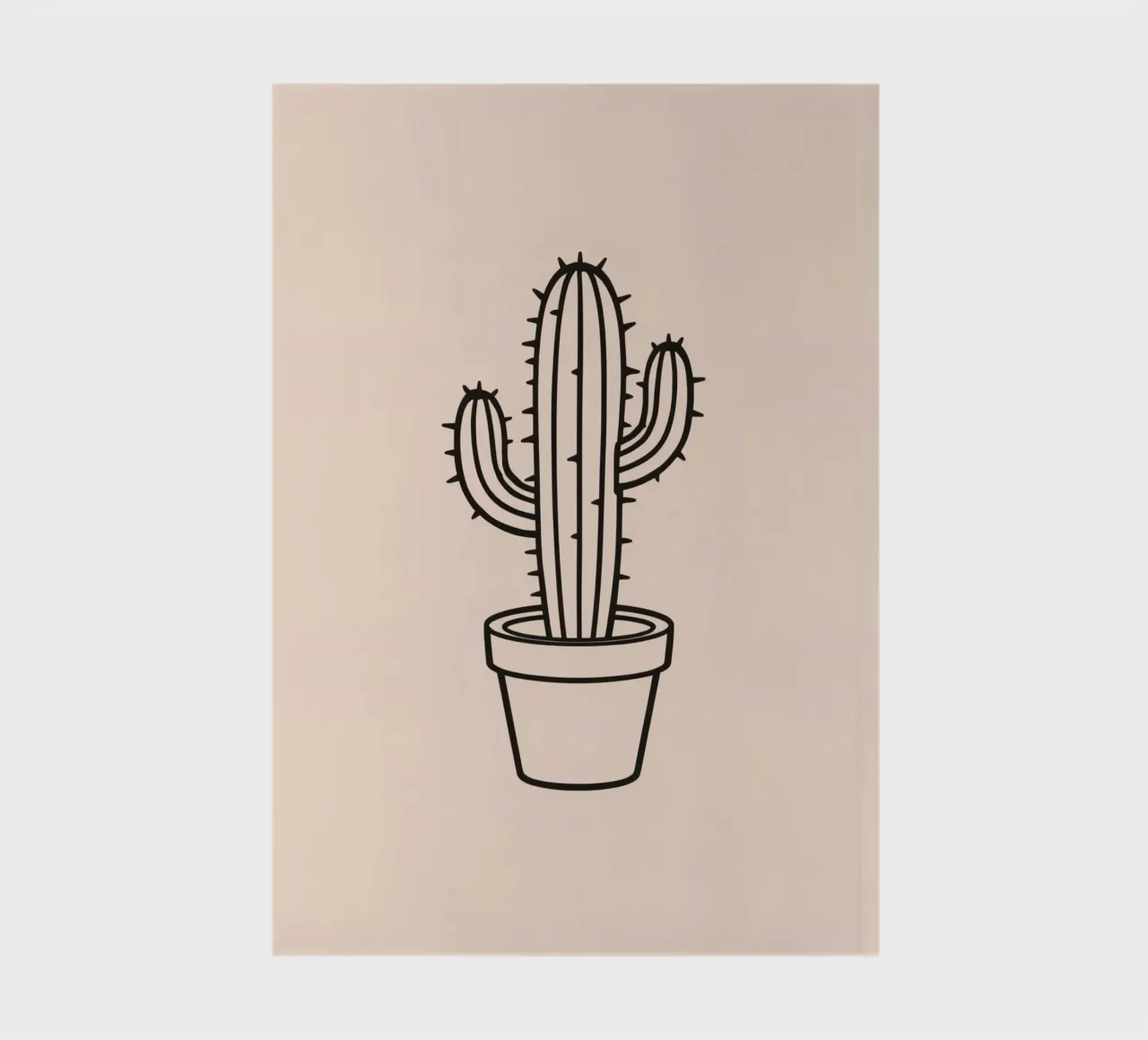 Cactus in a simple pot displayed against a plain background notebook by DesignDoodle