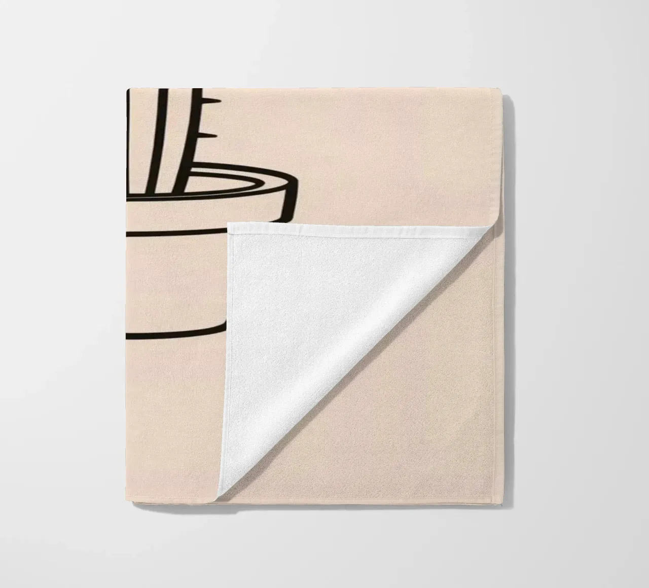 Cactus in un semplice vaso esposto su uno sfondo semplice telo mare da DesignDoodle