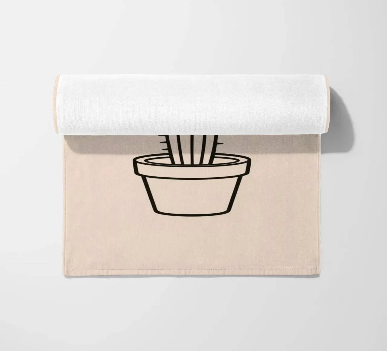 Cactus in un semplice vaso esposto su uno sfondo semplice telo mare da DesignDoodle