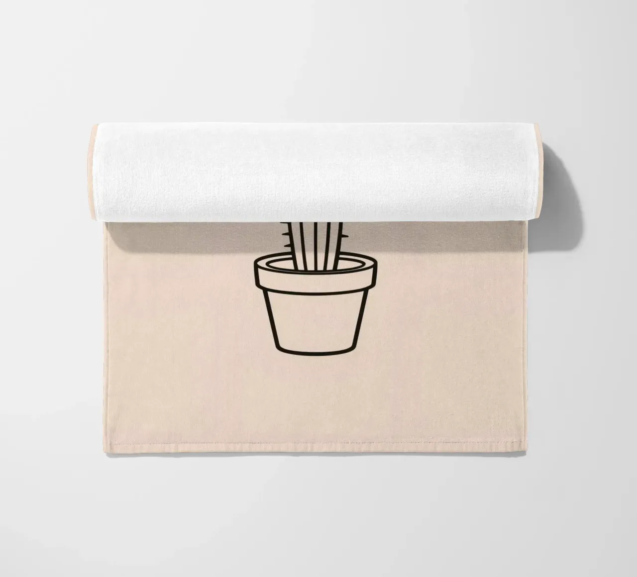 Cactus in un semplice vaso esposto su uno sfondo semplice telo mare da DesignDoodle