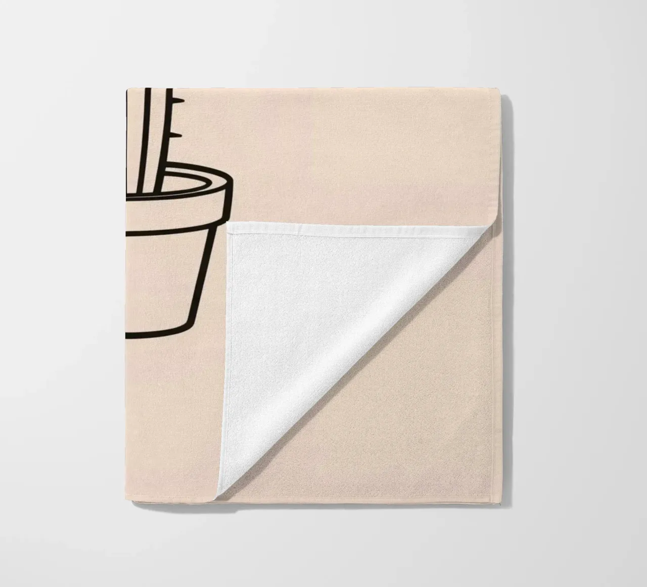 Cactus in un semplice vaso esposto su uno sfondo semplice telo mare da DesignDoodle