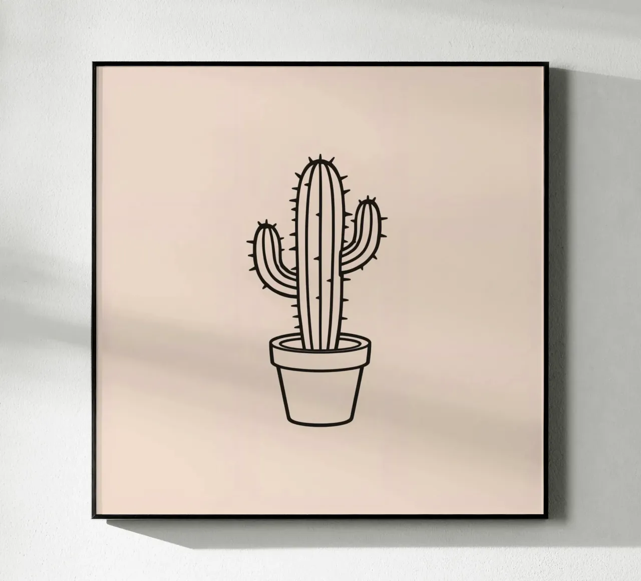 Cactus in un semplice vaso esposto su uno sfondo semplice plexiglass da DesignDoodle