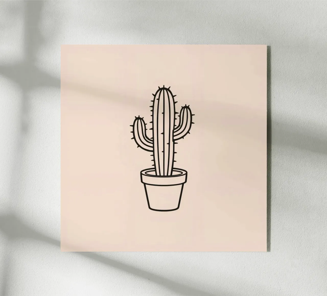 Cactus in un semplice vaso esposto su uno sfondo semplice plexiglass da DesignDoodle