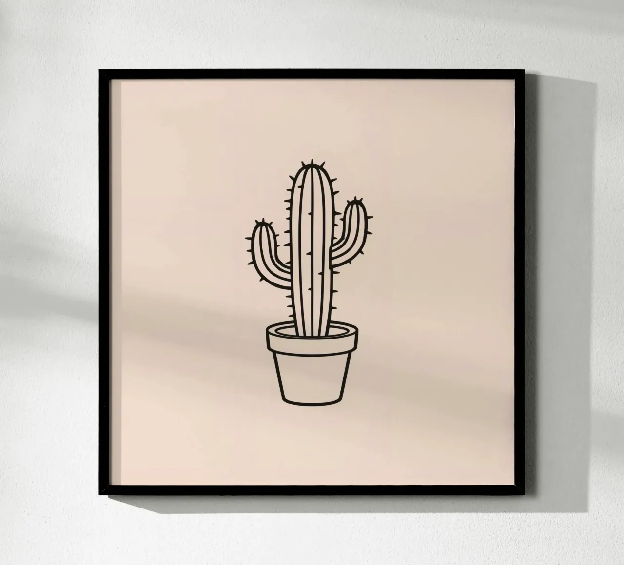 Cactus in a simple pot displayed against a plain background hahnemühle by DesignDoodle
