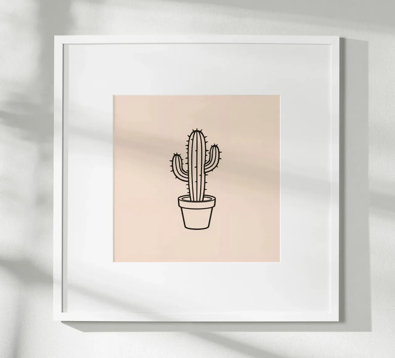 Cactus in a simple pot displayed against a plain background hahnemühle by DesignDoodle