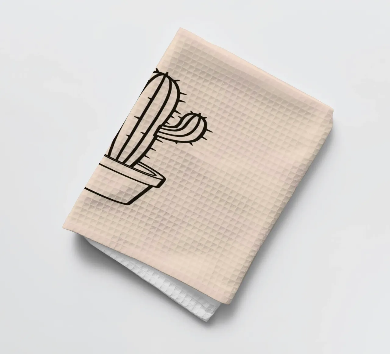 Cactus in un semplice vaso esposto su uno sfondo semplice canovaccio da cucina da DesignDoodle