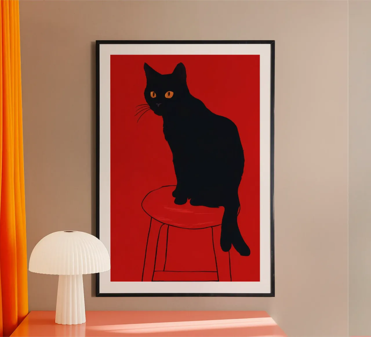 Sentinella dello sgabello cremisi poster con telaio in plastica da Mossy Pigment