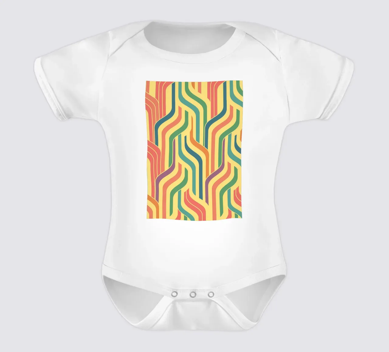 abstract line art vectors short-sleeve baby romper by oneway