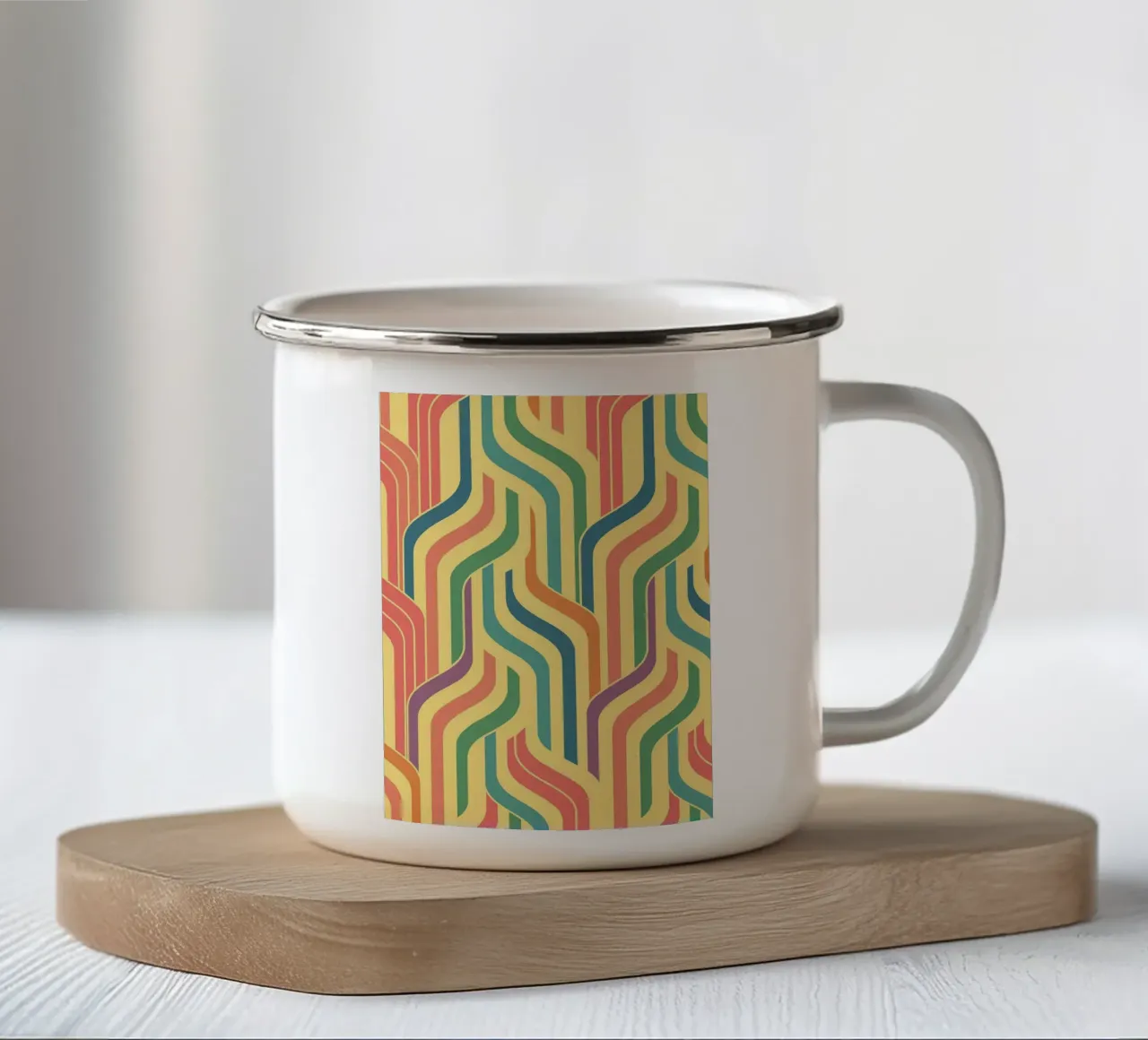 vettori astratti di line art tazza in smalto da oneway
