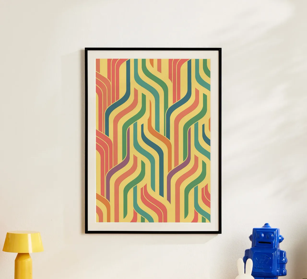 vettori astratti di line art poster con telaio in plastica da oneway