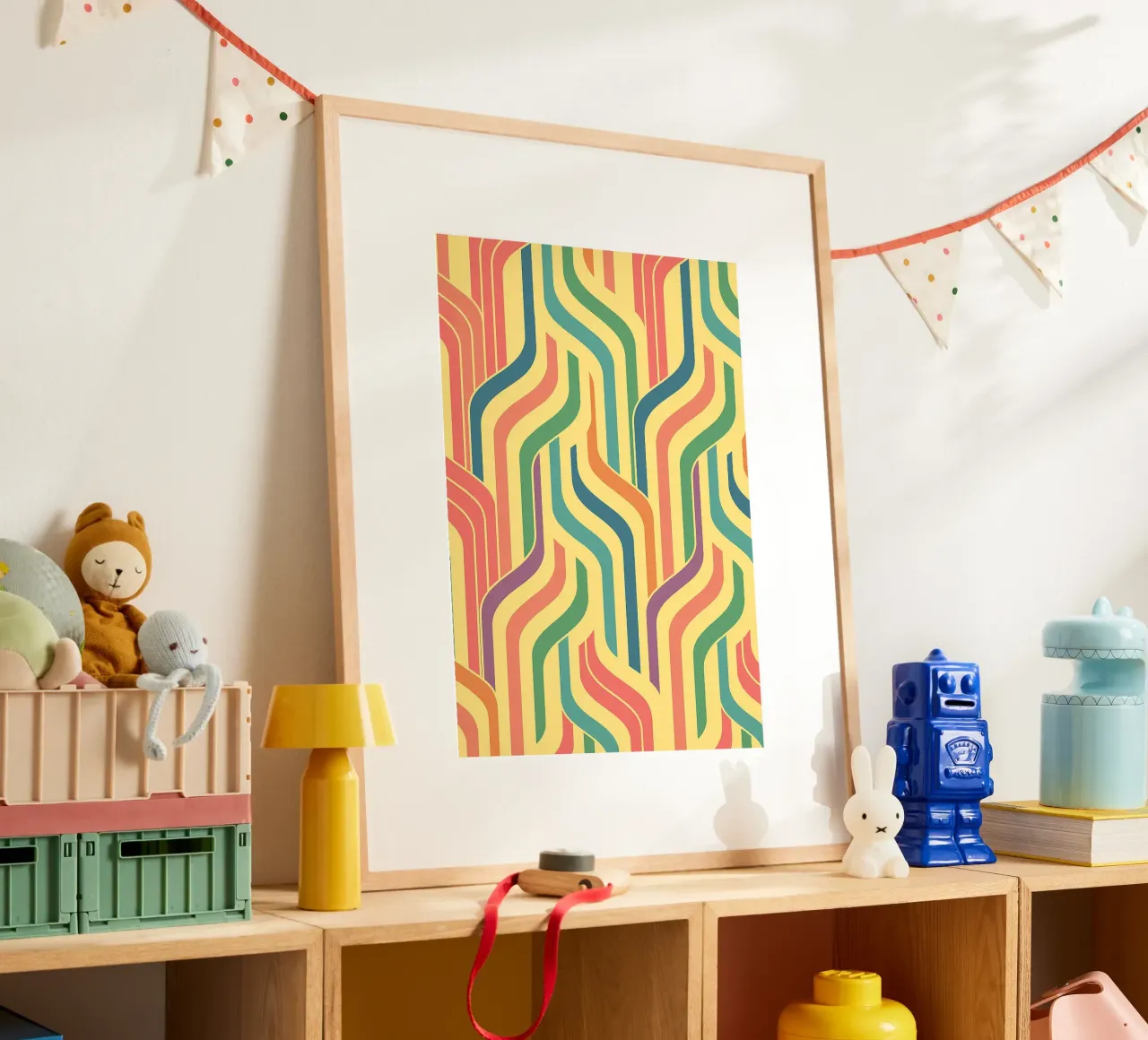 vettori astratti di line art poster con telaio in plastica da oneway