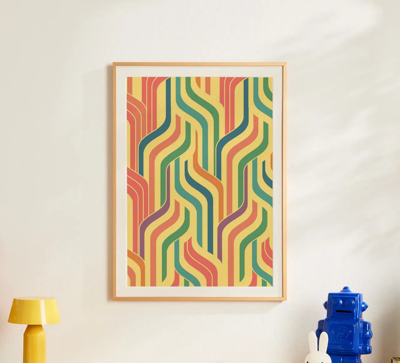vettori astratti di line art poster con telaio in plastica da oneway