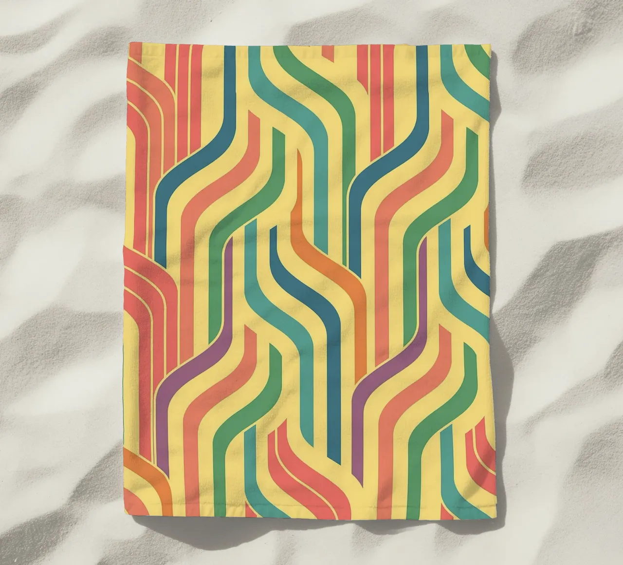 abstract line art vectors beach towel by oneway