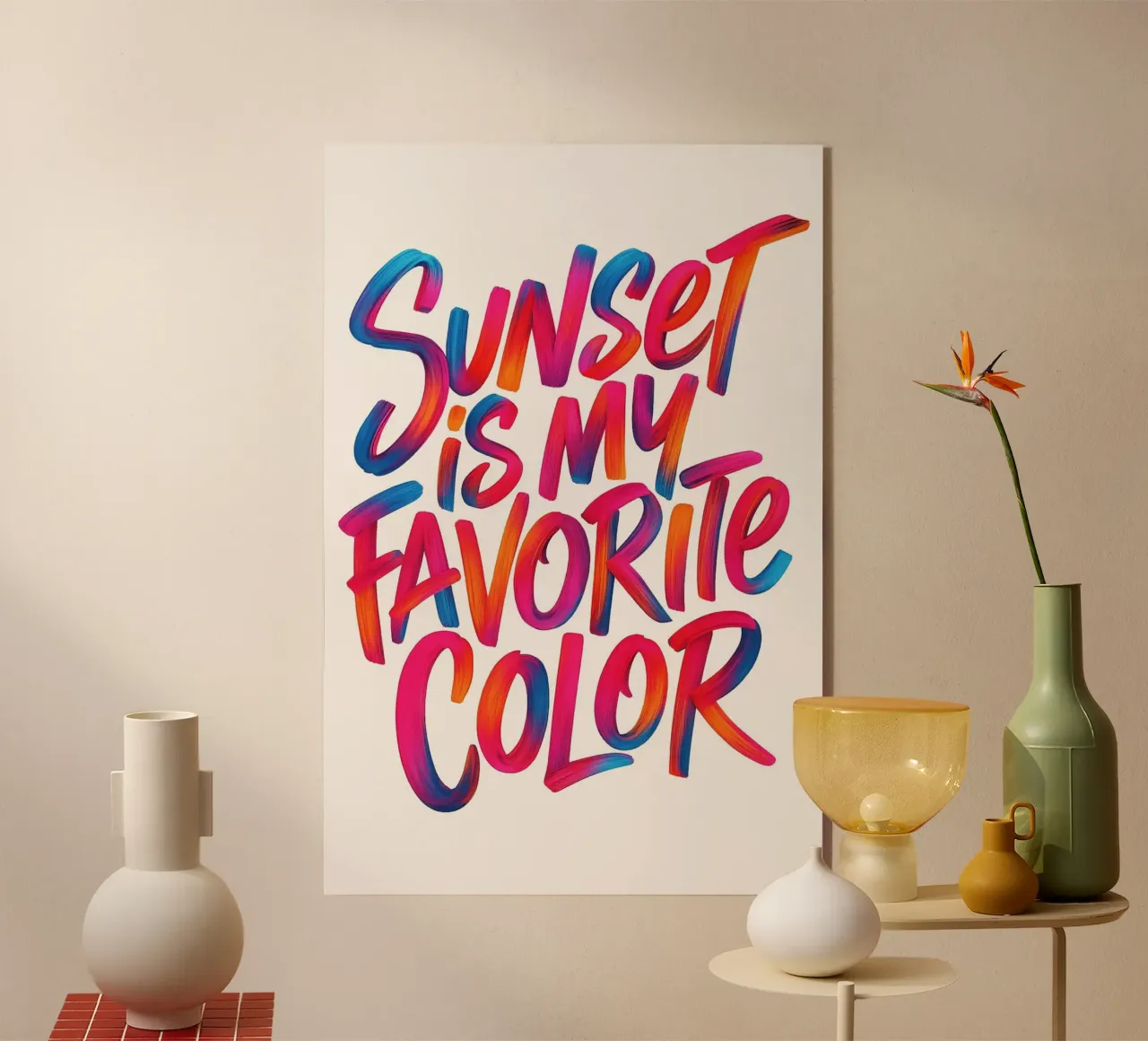 Le coucher de soleil est ma couleur préférée plexiglas de inspirational quote