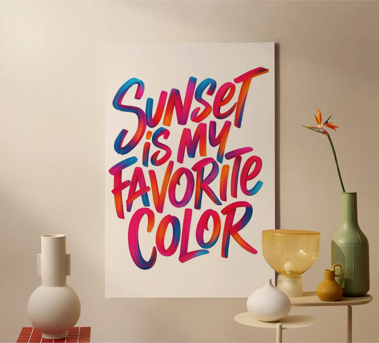 Sunset is My Favorite Color canvas by inspirational quote