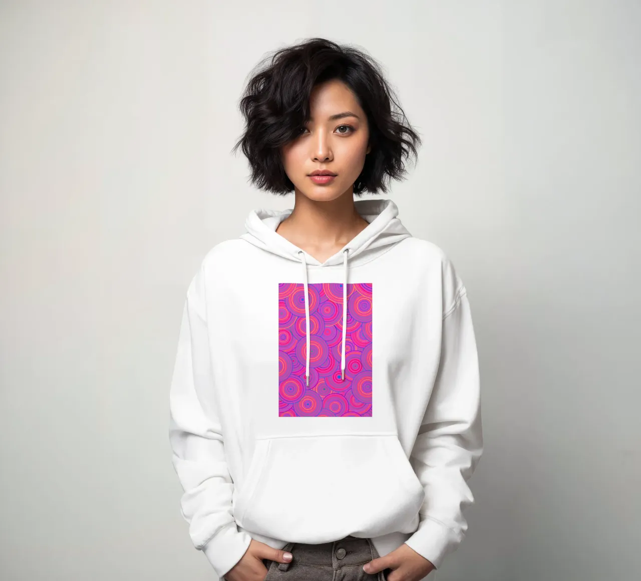 vector abstracto círculo de líneas sudadera con capucha de oneway