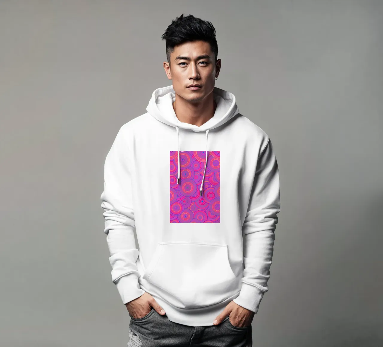 vector abstracto círculo de líneas sudadera con capucha de oneway