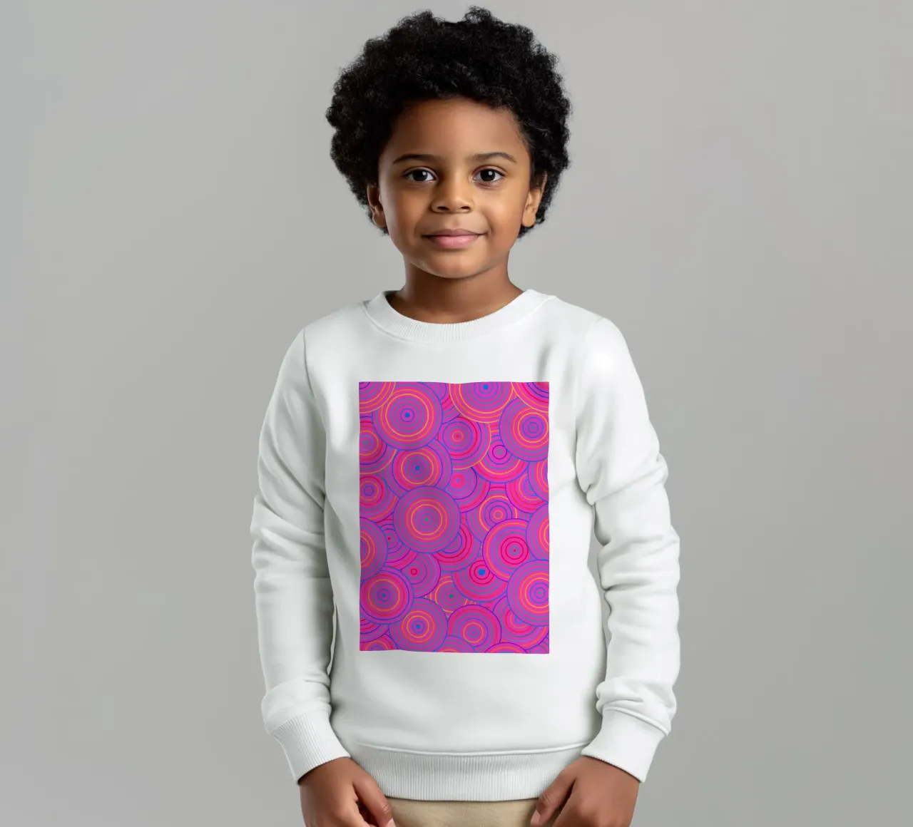 vector abstracto círculo de líneas sudadera para niño de oneway