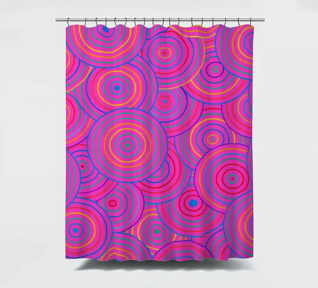 abstract line circle vector shower curtain by oneway
