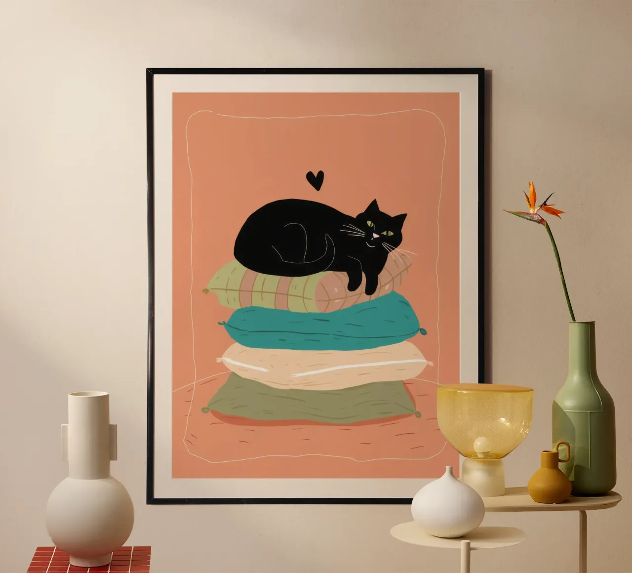 Trono di cuscini Royalty poster con telaio in legno da Mossy Pigment