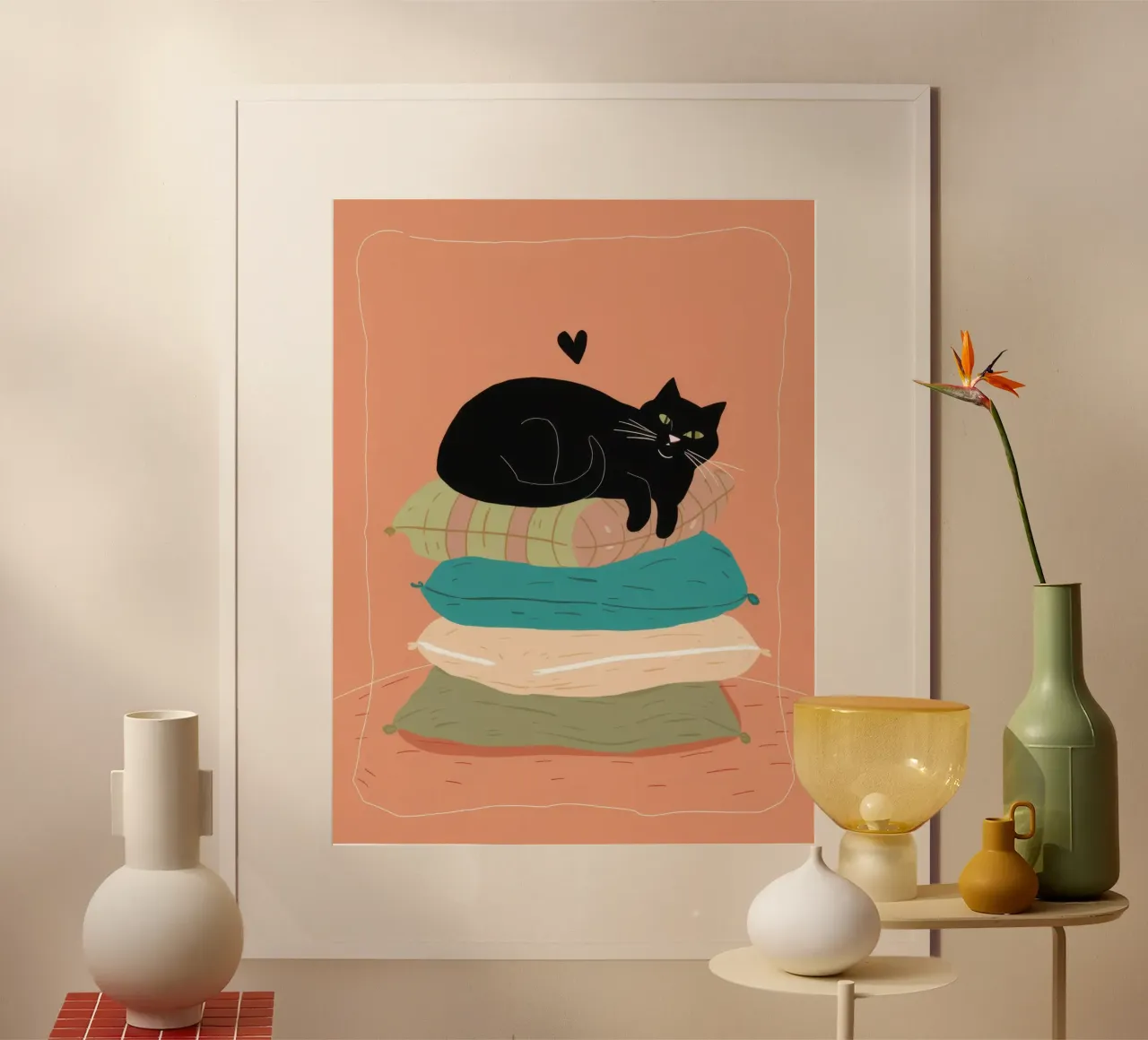 Trono di cuscini Royalty poster con telaio in legno da Mossy Pigment