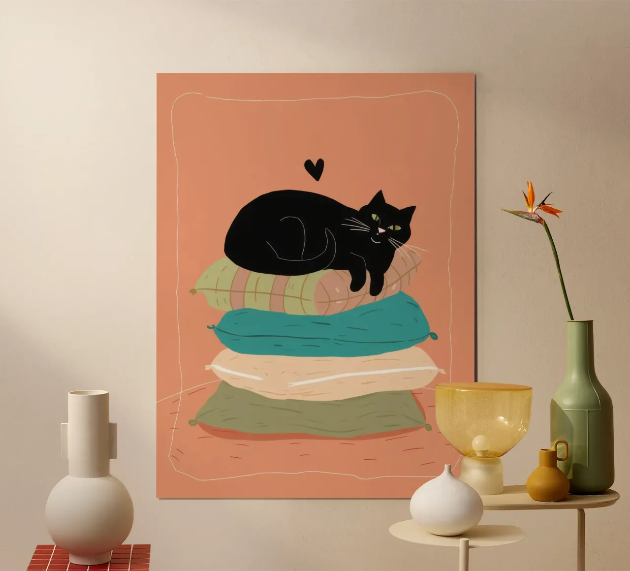 Trono di cuscini Royalty poster con telaio in legno da Mossy Pigment