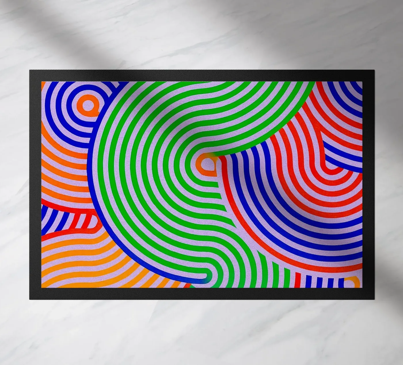 abstract line half circle vector doormat by oneway