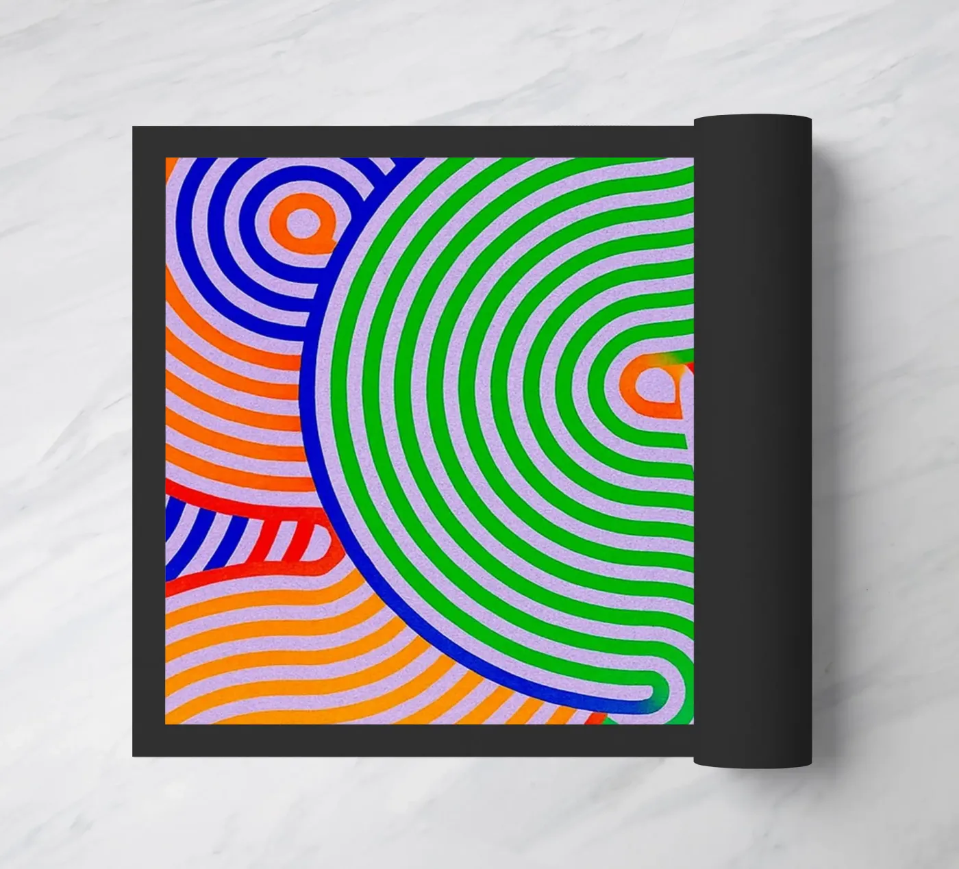 abstract line half circle vector doormat by oneway