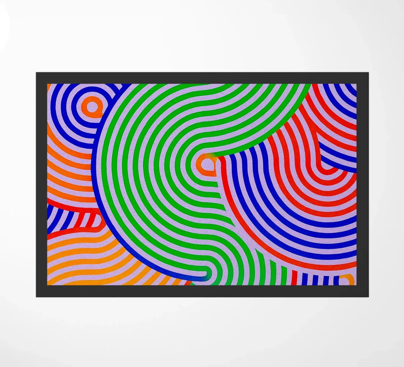 abstract line half circle vector doormat by oneway